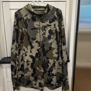 KUIU ultra merino 145 zip-T hunting Hoodie in verde Size XL